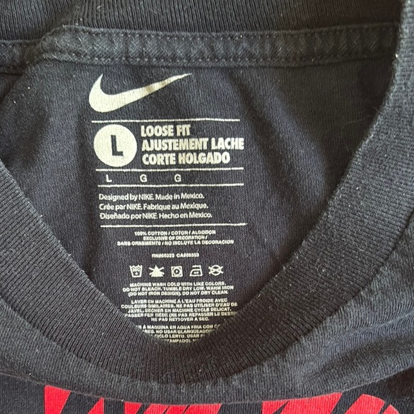 Nike Black Tee with Red Text Design - Picture 2 of 4